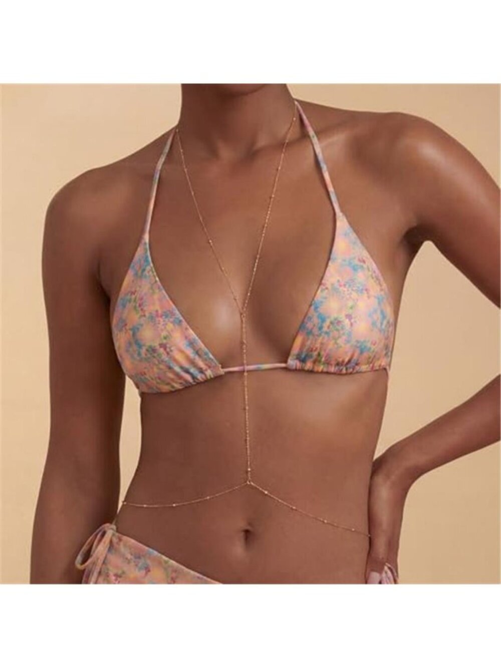 Gold Body Chain for Women, Adjustable Layered Beach Bikini Jewelry | Belly